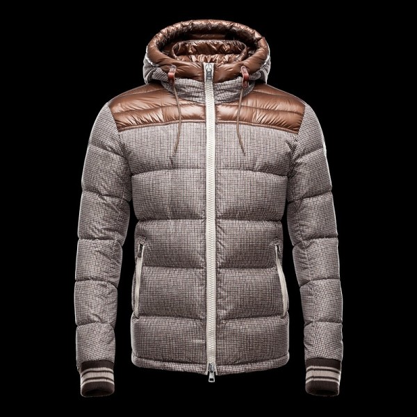 Moncler Semplice Claret E Grigio Zipper Slash e tasche caldo Uomo Cappotti uscita